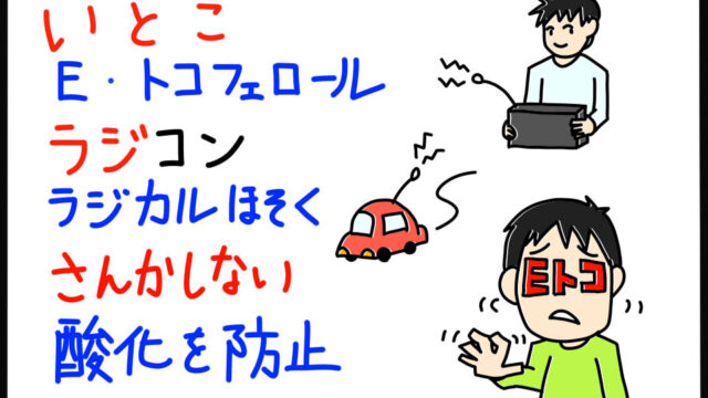 衛生学におけるビタミンE特徴ゴロイラスト